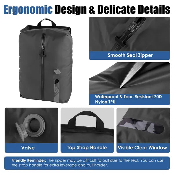 Vacuum Storage Bags with Electric Pump, Waterproof Packing Set