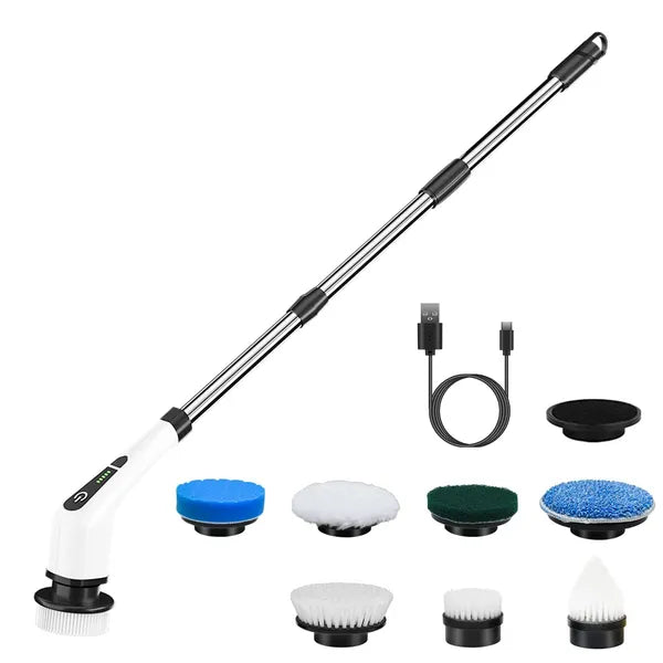 Electric Spin Scrubber, Cordless with 8 Brush Heads
