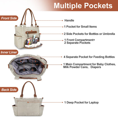 8-Piece Diaper Bag Set with Bottle & Mesh Bags