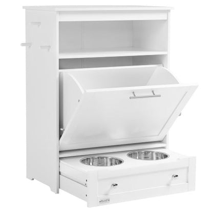 Pet Feeder Station with Storage Cabinet & Bowls