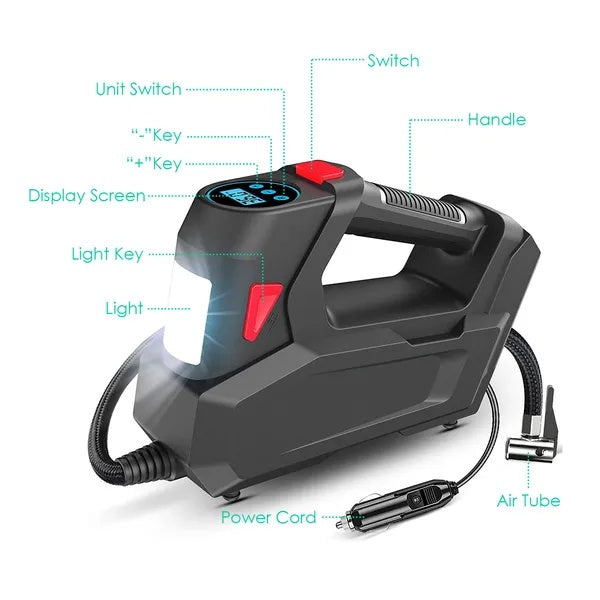 Portable Tire Inflator 120PSI with Digital Display