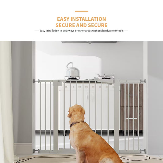 30" White Baby Safety Gate with Extensions, Walk-Through