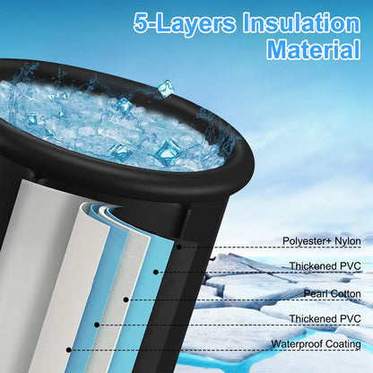 97 Gal Portable Ice Bath Tub with Cover, Cold Plunge
