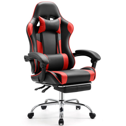 Ergonomic Gaming Chair with Footrest & Lumbar Pillow