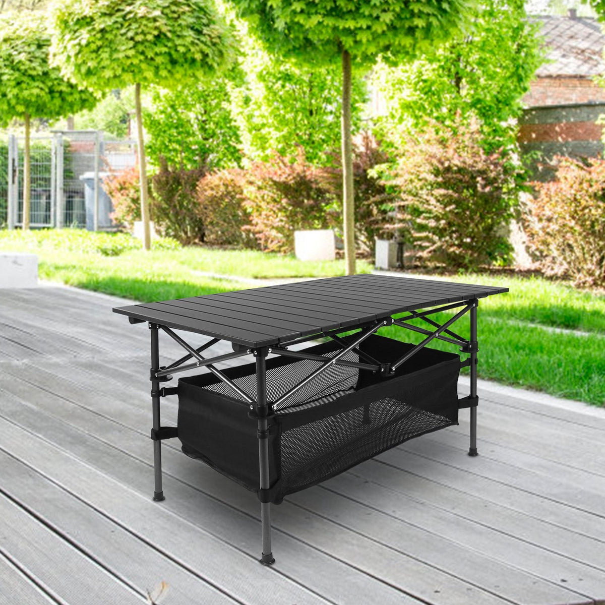 Folding Camping Table, Portable Aluminum Roll-Up Desk