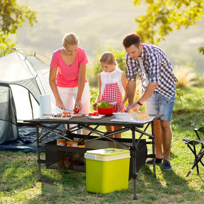 Folding Camping Table, Portable Aluminum Roll-Up Desk
