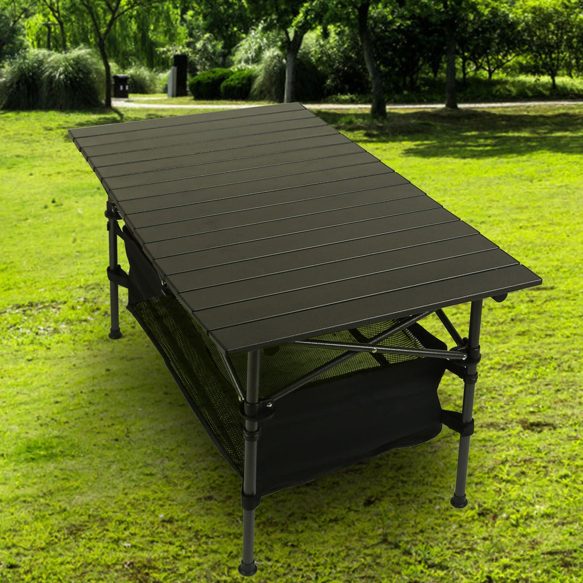Folding Camping Table, Portable Aluminum Roll-Up Desk