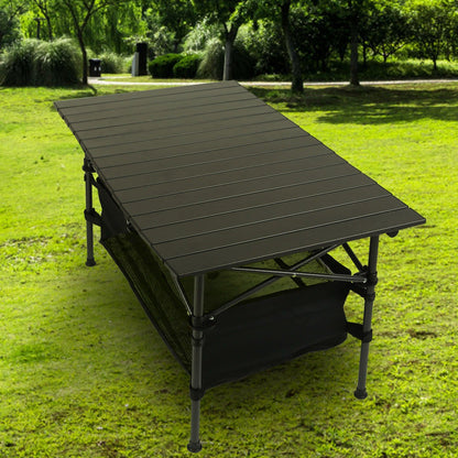 Folding Camping Table, Portable Aluminum Roll-Up Desk