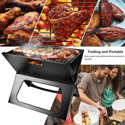 Portable Folding Charcoal BBQ Grill for Camping & Travel