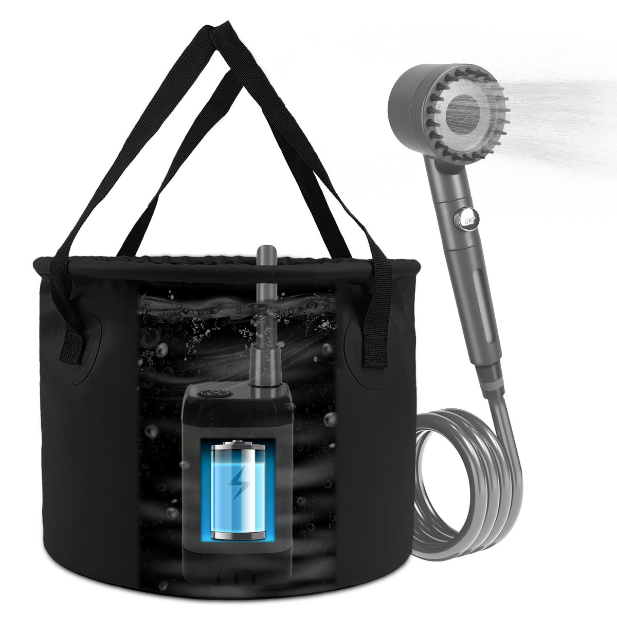 Portable Camping Shower, Rechargeable with LED Display