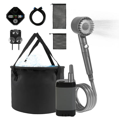 Portable Camping Shower, Rechargeable with LED Display