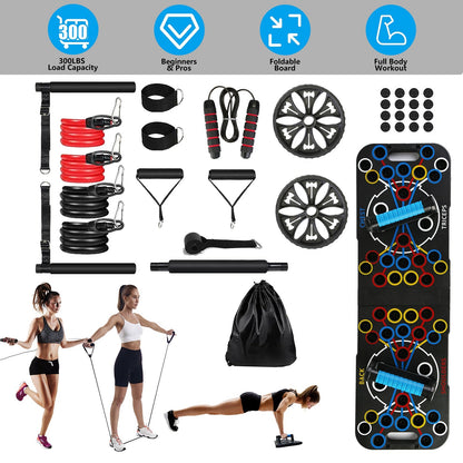 Push Up Board Home Gym Set with 15 Accessories