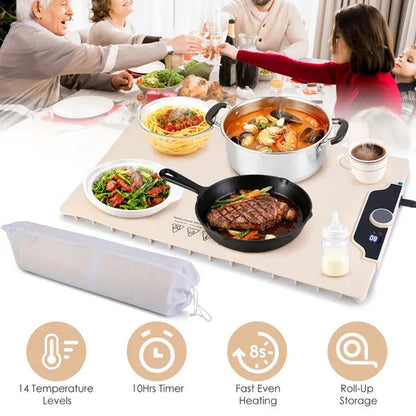 Electric Food Warming Mat, 14 Temp Levels, 10Hr Timer