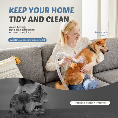Cordless Pet Grooming Vacuum Kit with Clippers