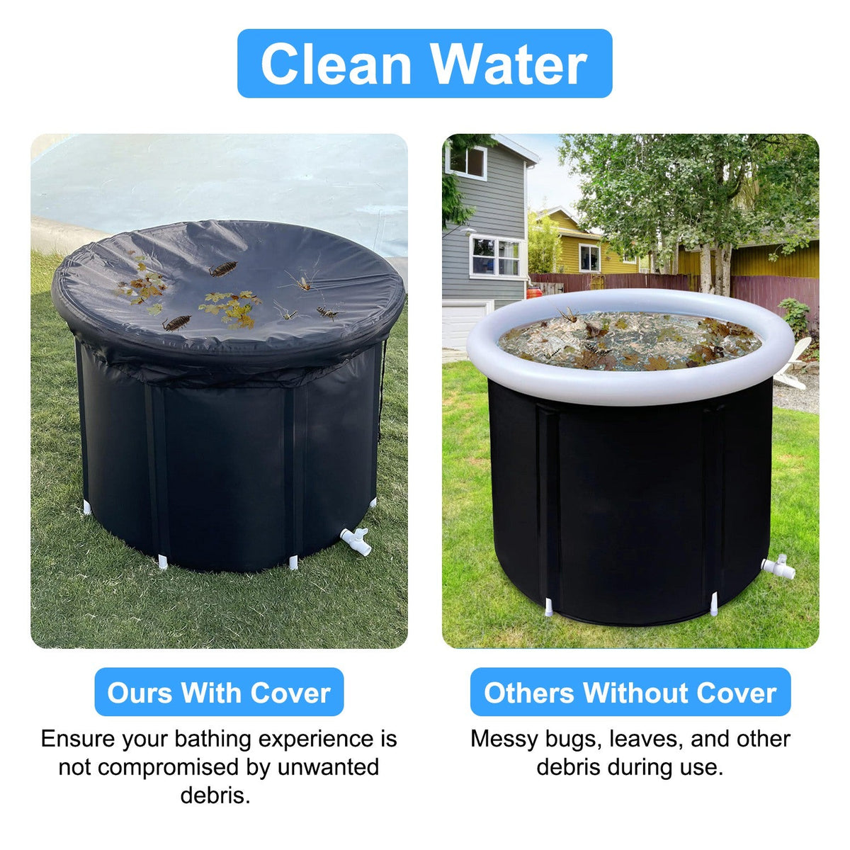 97 Gal Portable Ice Bath Tub with Cover, Cold Plunge
