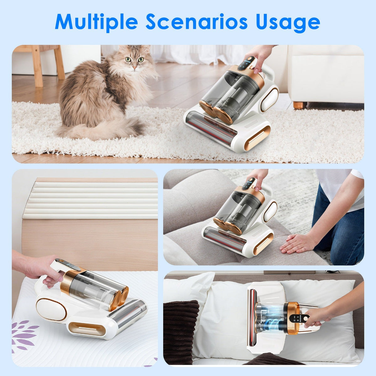 Mattress Vacuum Cleaner with UVC Light, 16KPa Suction