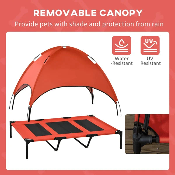 Elevated Dog Cot Bed with Removable Canopy