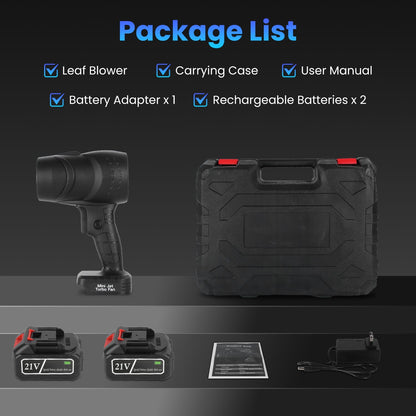 Mini Cordless Leaf Blower, 130000RPM with 2 Batteries