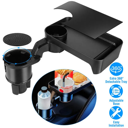 3-in-1 Rotating Car Cup Holder Tray Expander