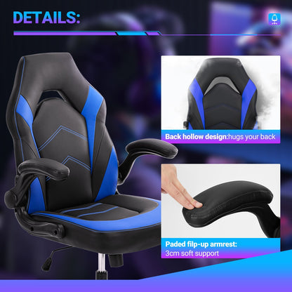 PU Leather Ergonomic Gaming Chair, Lumbar Support