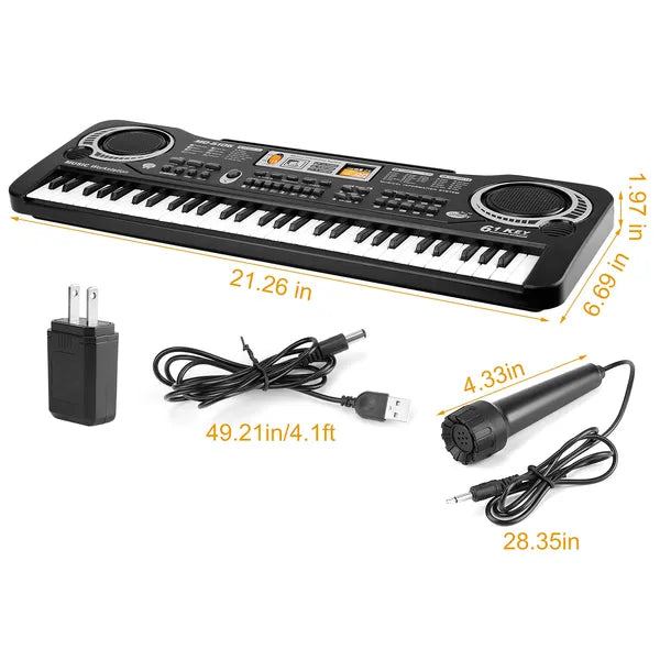 61-Key Electronic Keyboard with Microphone, Kids