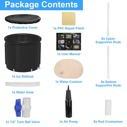 97 Gal Portable Ice Bath Tub with Cover, Cold Plunge