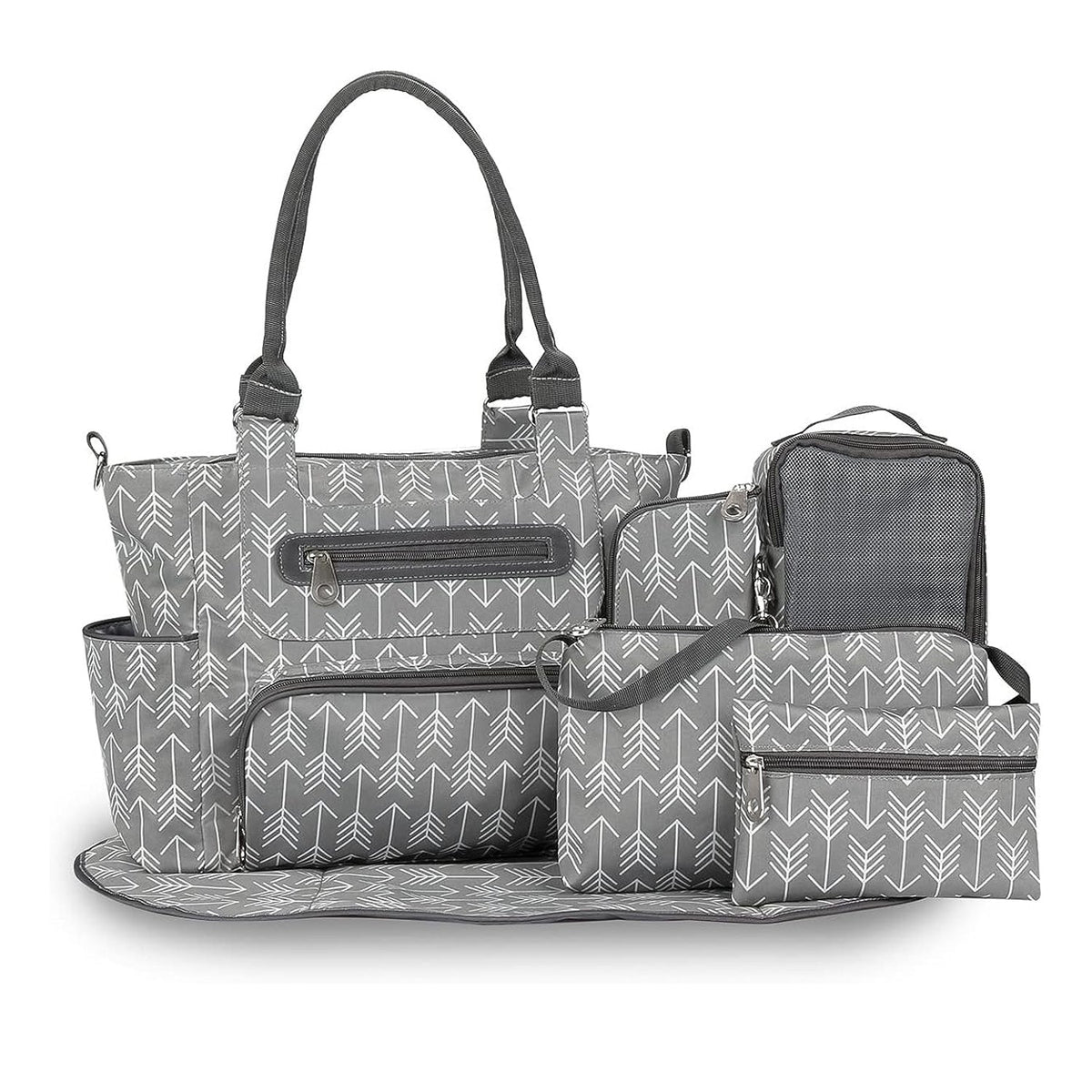 8-Piece Diaper Bag Set with Bottle & Mesh Bags