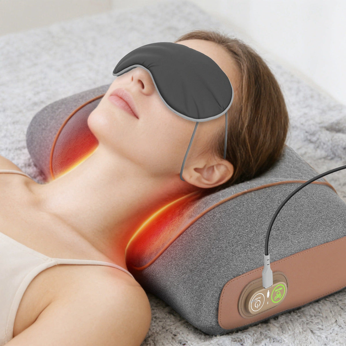 3-in-1 Heated Neck Massager Pillow, Vibration + Air Compression