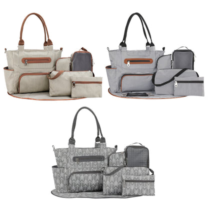 8-Piece Diaper Bag Set with Bottle & Mesh Bags