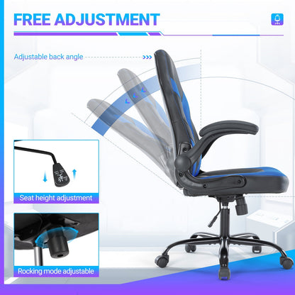 PU Leather Ergonomic Gaming Chair, Lumbar Support