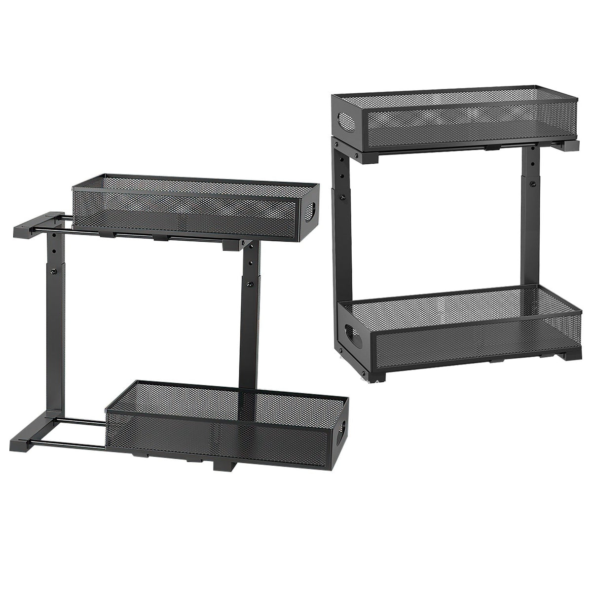 2-Pack Under Sink Organizer, Pull-Out 2-Tier Baskets