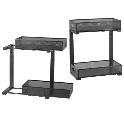 2-Pack Under Sink Organizer, Pull-Out 2-Tier Baskets