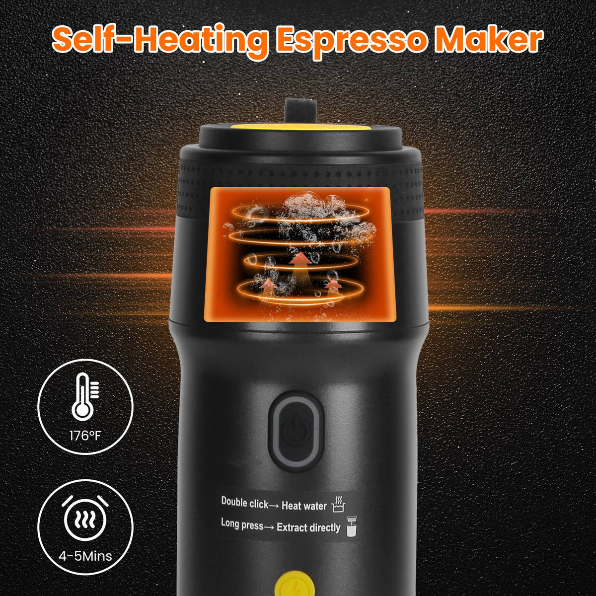 Portable Electric Espresso Machine, Cordless & Self-Heating