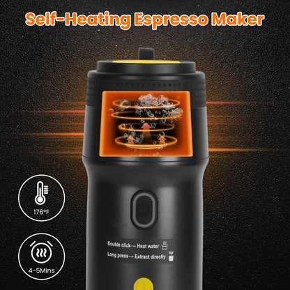 Portable Electric Espresso Machine, Cordless & Self-Heating