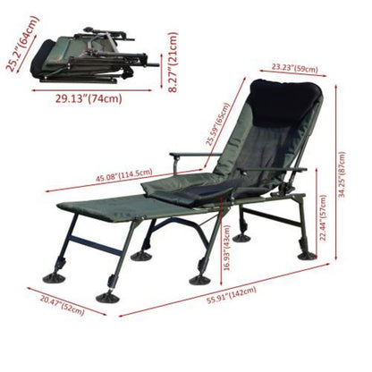 Folding Camping Recliner Chair with Footrest