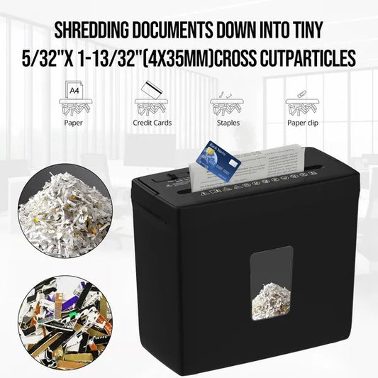 5-Sheet Crosscut Paper Shredder, P-4 Security