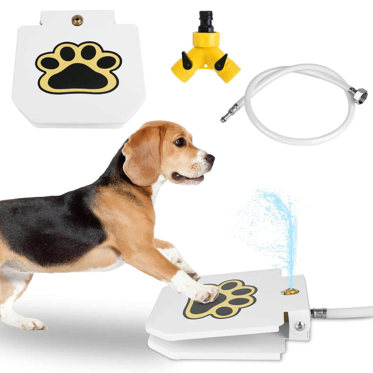 Outdoor Dog Water Fountain with Paw Pedal