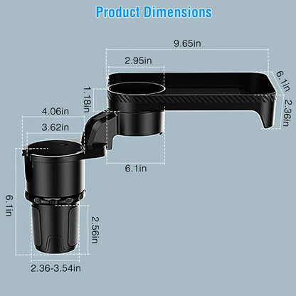 3-in-1 Rotating Car Cup Holder Tray Expander