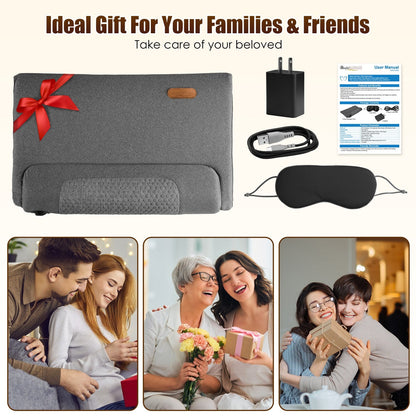 Heated Neck Massager Pillow, Vibration + Memory Foam