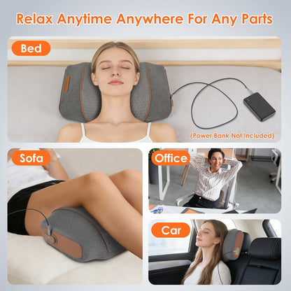 3-in-1 Heated Neck Massager Pillow, Vibration + Air Compression