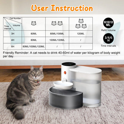 Smart Pet Water Fountain, 3L Cordless Rechargeable
