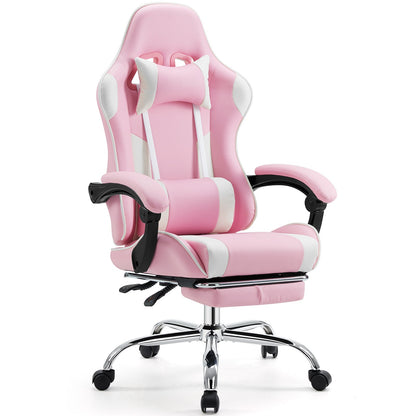 Ergonomic Gaming Chair with Footrest & Lumbar Pillow