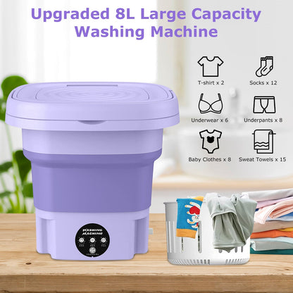 Portable Foldable Washing Machine, 8L, 3 Modes