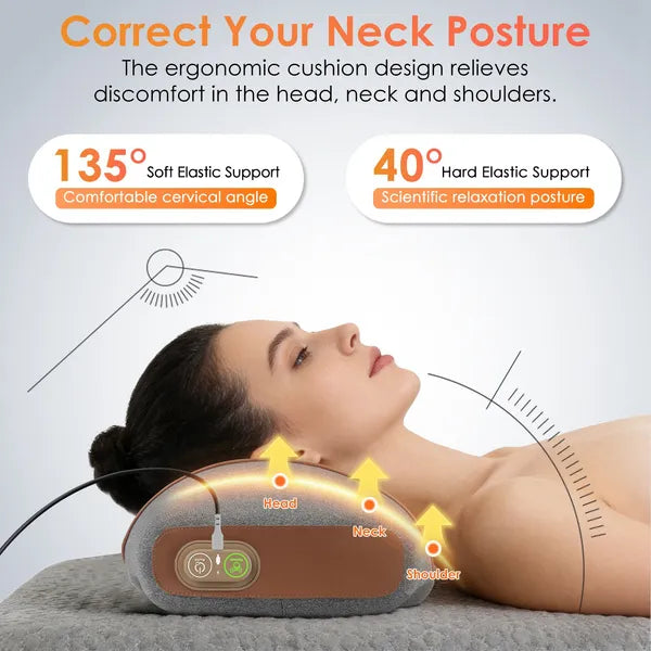3-in-1 Heated Neck Massager Pillow, Vibration + Air