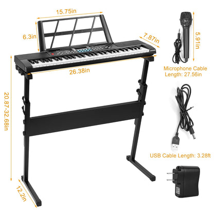 61-Key Electronic Keyboard with Stand & Microphone