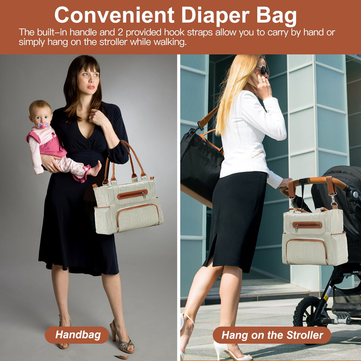8-Piece Diaper Bag Set with Bottle & Mesh Bags