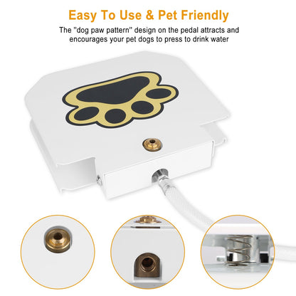 Outdoor Dog Water Fountain with Paw Pedal