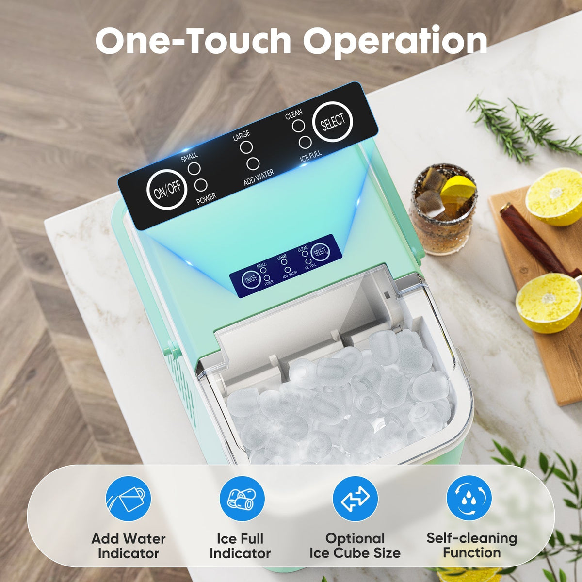 Portable Countertop Ice Maker, 2 Cube Sizes