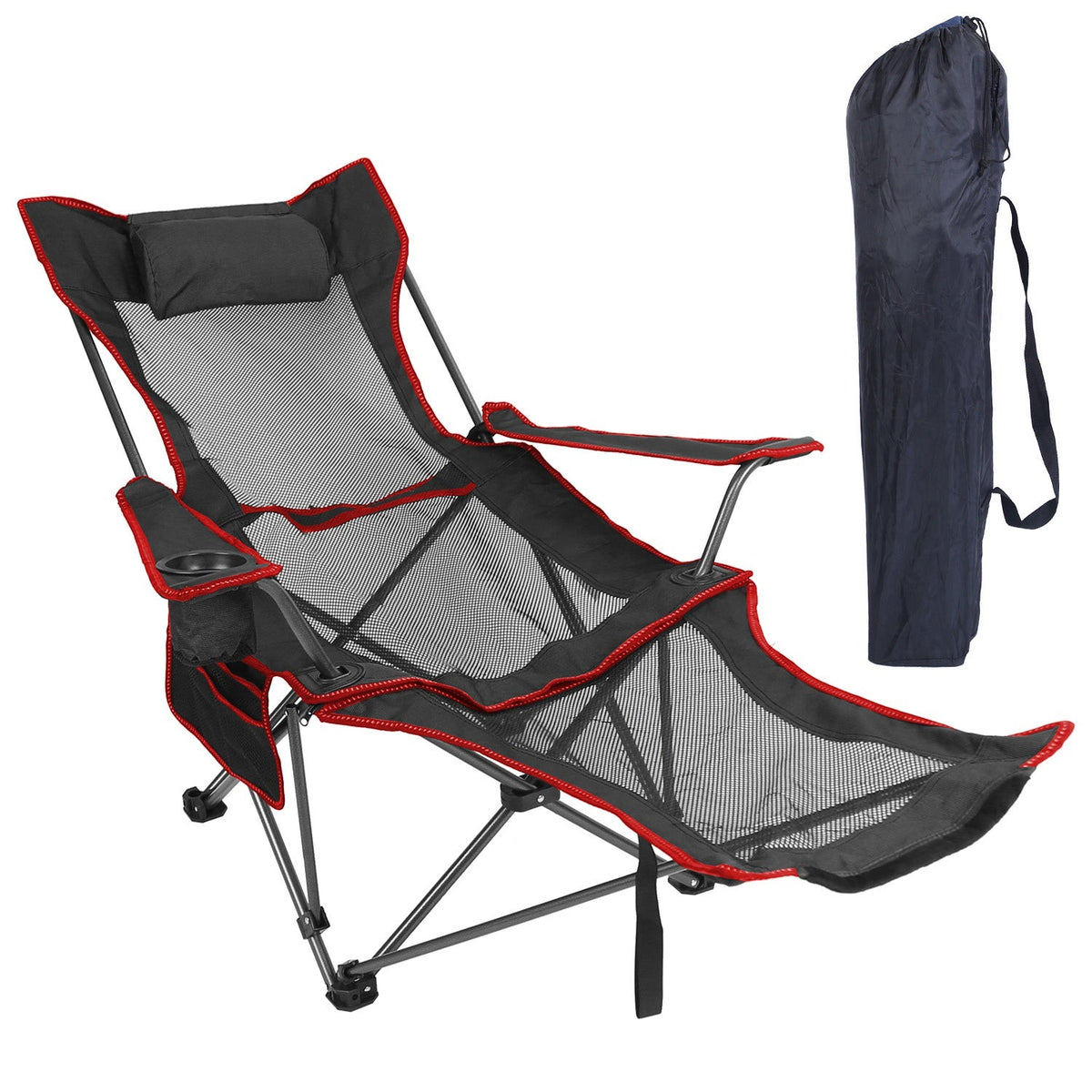 Foldable Camping Chair, 330lb, Reclining Backrest