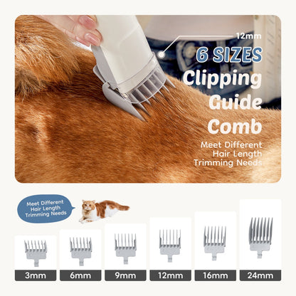 Cordless Pet Grooming Vacuum Kit with Clippers